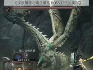 《探索黑暗之魂 2 最终 BOSS 打法的奥秘》