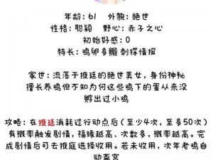 深宫曲老鸡触发攻略详解：攻略老鸡角色，轻松玩转深宫曲游戏攻略秘籍