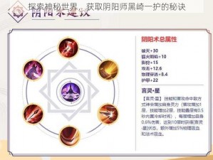 探索神秘世界，获取阴阳师黑崎一护的秘诀