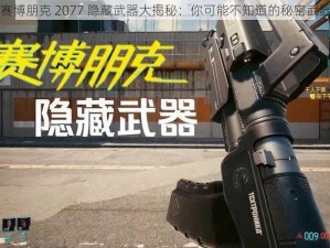 赛博朋克 2077 隐藏武器大揭秘：你可能不知道的秘密武器