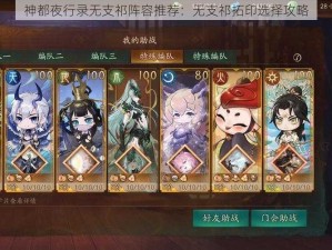 神都夜行录无支祁阵容推荐：无支祁拓印选择攻略