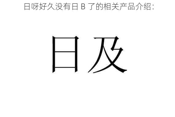 日呀好久没有日 B 了的相关产品介绍：