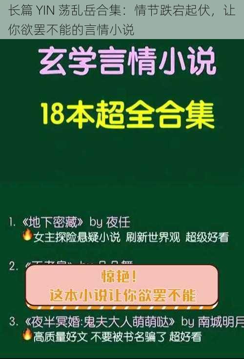 长篇 YIN 荡乱岳合集：情节跌宕起伏，让你欲罢不能的言情小说