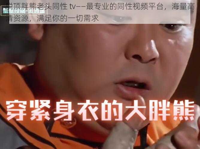 脱顶胖熊老头同性 tv——最专业的同性视频平台，海量高清资源，满足你的一切需求