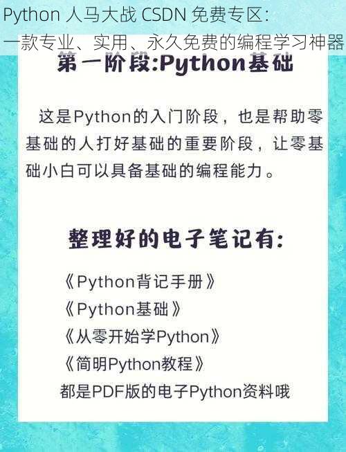 Python 人马大战 CSDN 免费专区：一款专业、实用、永久免费的编程学习神器