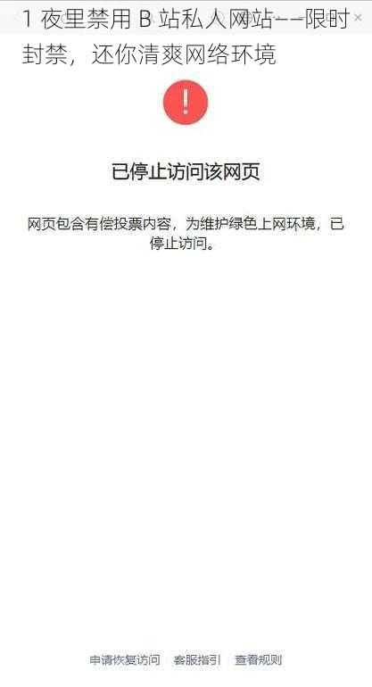 1 夜里禁用 B 站私人网站——限时封禁，还你清爽网络环境