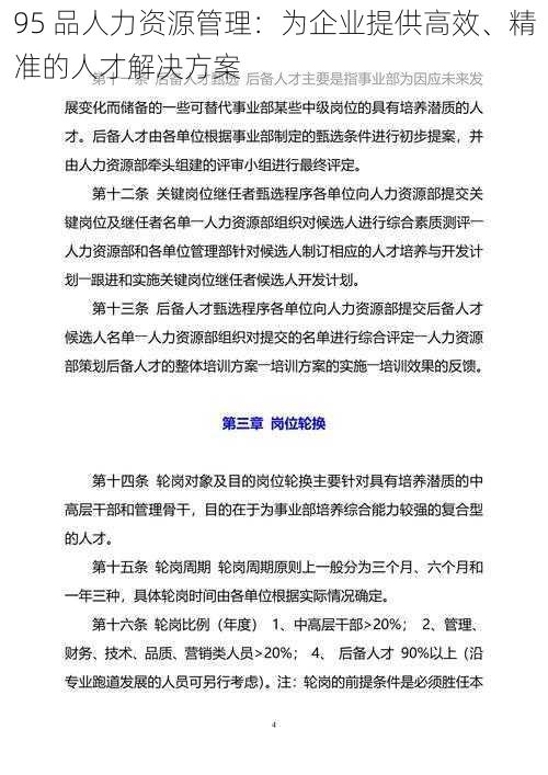 95 品人力资源管理：为企业提供高效、精准的人才解决方案