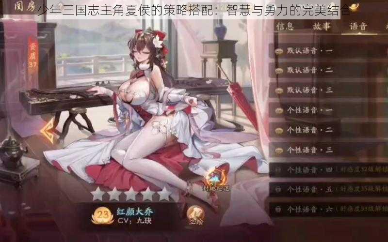 少年三国志主角夏侯的策略搭配：智慧与勇力的完美结合