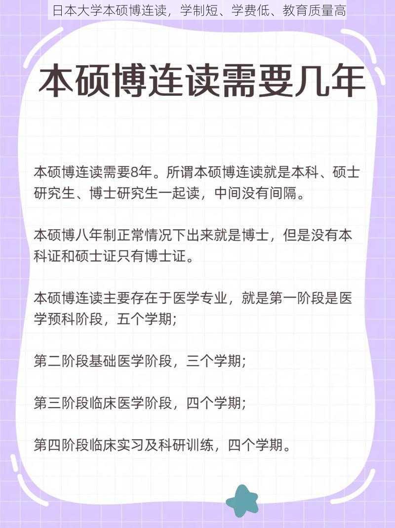 日本大学本硕博连读，学制短、学费低、教育质量高