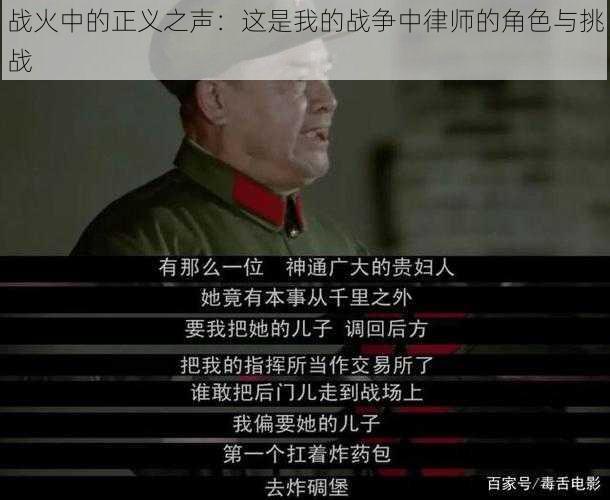 战火中的正义之声：这是我的战争中律师的角色与挑战