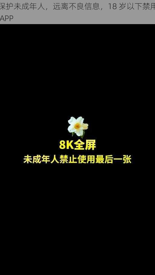 保护未成年人，远离不良信息，18 岁以下禁用 APP