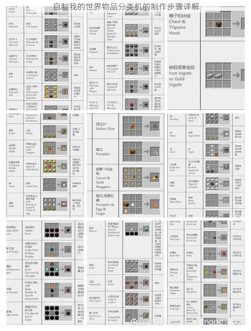 自制我的世界物品分类机的制作步骤详解