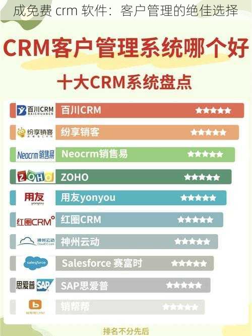 成免费 crm 软件：客户管理的绝佳选择