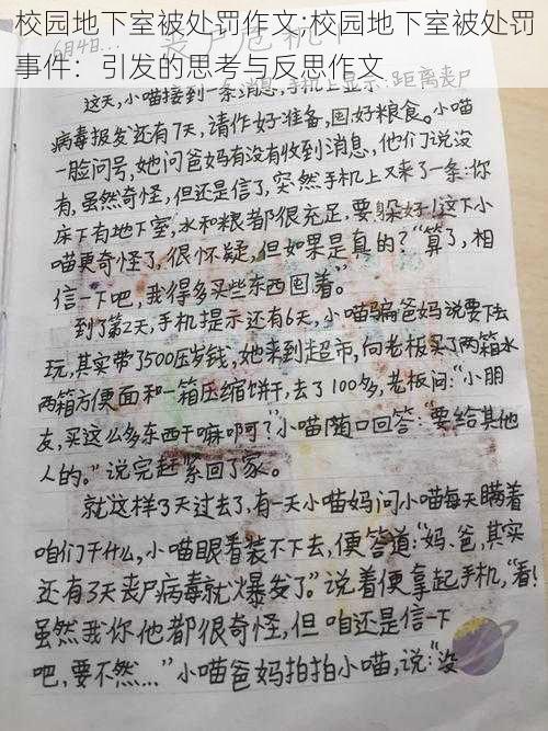 校园地下室被处罚作文;校园地下室被处罚事件：引发的思考与反思作文