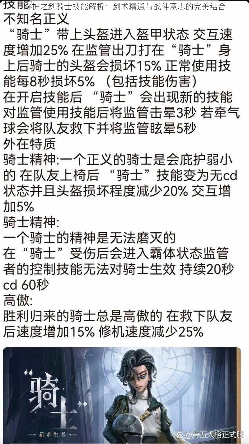 守护之剑骑士技能解析：剑术精通与战斗意志的完美结合