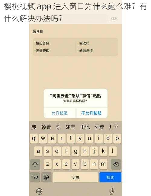 樱桃视频 app 进入窗口为什么这么难？有什么解决办法吗？