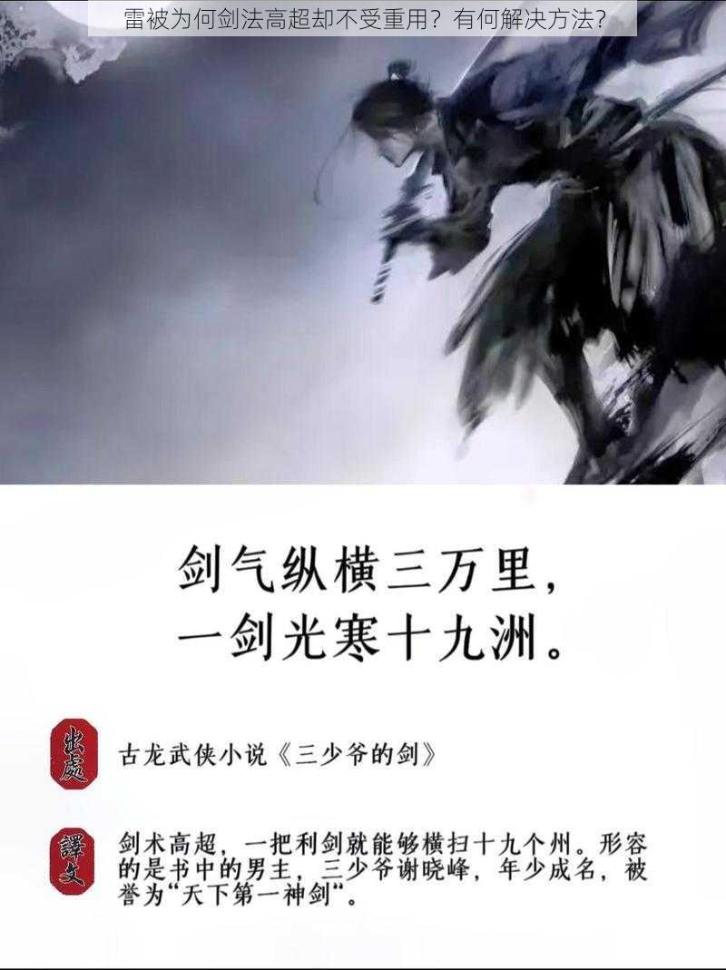 雷被为何剑法高超却不受重用？有何解决方法？