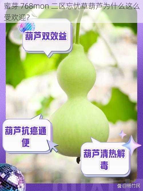 蜜芽 768mon 二区忘忧草葫芦为什么这么受欢迎？