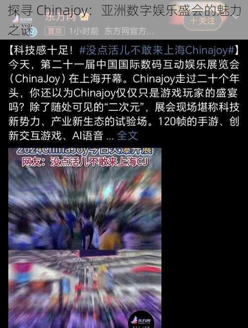 探寻 Chinajoy：亚洲数字娱乐盛会的魅力之谜