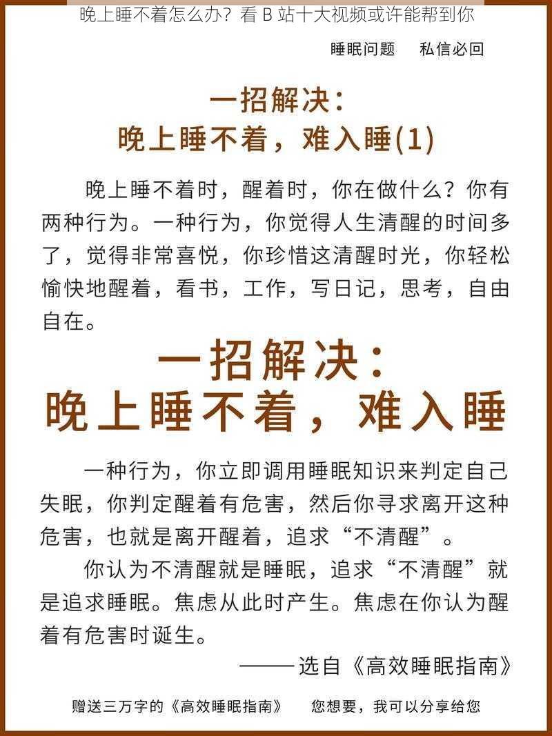 晚上睡不着怎么办？看 B 站十大视频或许能帮到你