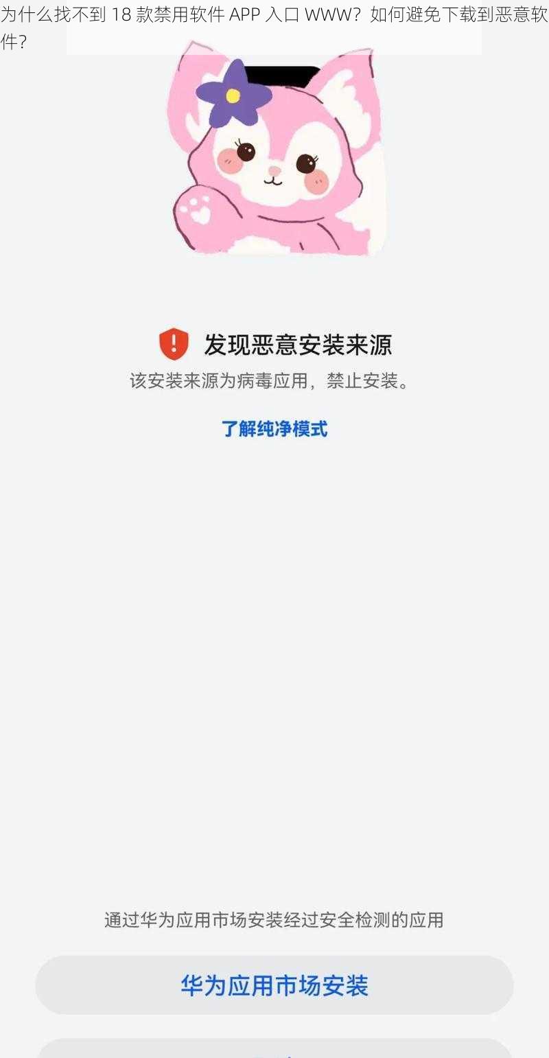 为什么找不到 18 款禁用软件 APP 入口 WWW？如何避免下载到恶意软件？