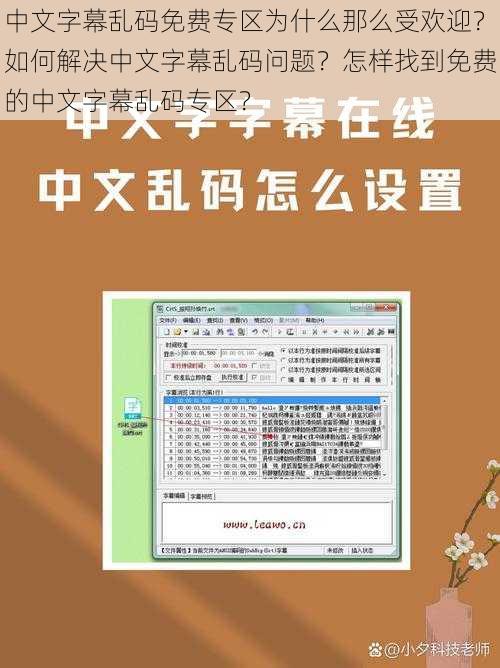 中文字幕乱码免费专区为什么那么受欢迎？如何解决中文字幕乱码问题？怎样找到免费的中文字幕乱码专区？