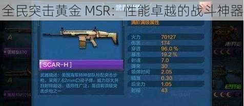 全民突击黄金 MSR：性能卓越的战斗神器