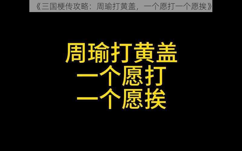 《三国梗传攻略：周瑜打黄盖，一个愿打一个愿挨》