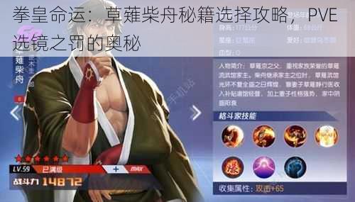 拳皇命运：草薙柴舟秘籍选择攻略，PVE 选镜之罚的奥秘